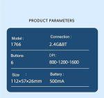 Rechargeable Transparent Dual-Mode Mouse R8 1766 - Image 6